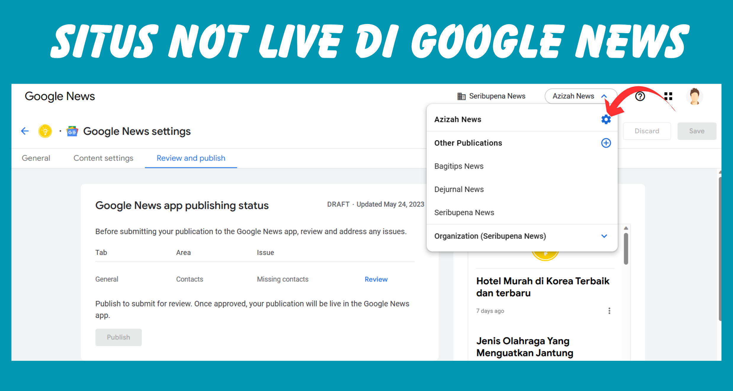 Situs di Google News Publication ( Not Live)