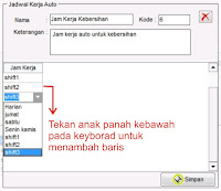 Langkah 3 : Pengisian Jendela Jadwal Auto Selesai Fingerspot Personnel