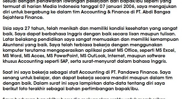 Contoh Surat Lamaran Kerja Filetype Doc - 600 Tips
