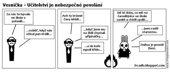 Komiks Vesnička - Učitelství je nebezpečné povolání