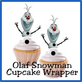 It's so easy to build a snowman with these easy cupcake toppers.  Simply print and cut out Olaf the Snowman's upper bottom, frost a white cupcake, and add a black M&M for a yummy snowman treat that won't do "what frozen water does in summer."