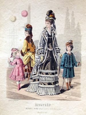 2 women 2 children - 1870s Budapest fashion