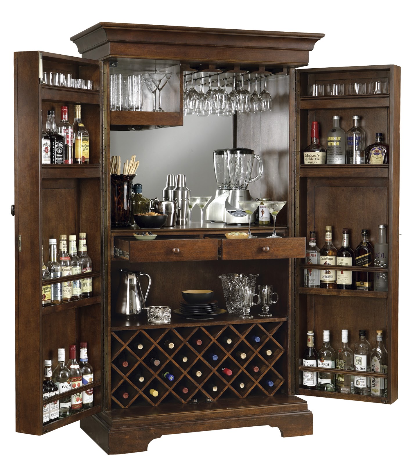 Bar with cabinets