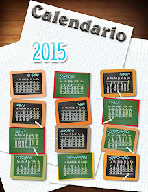 Pliegos de papel con pizarrones y gises con un bonito calendario