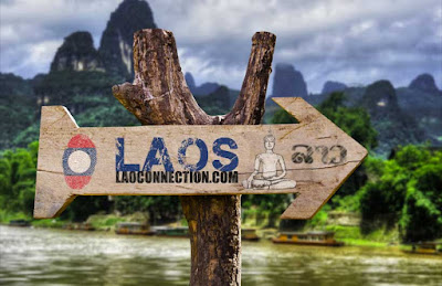 Laos Laoconnection.com scenic directional sign