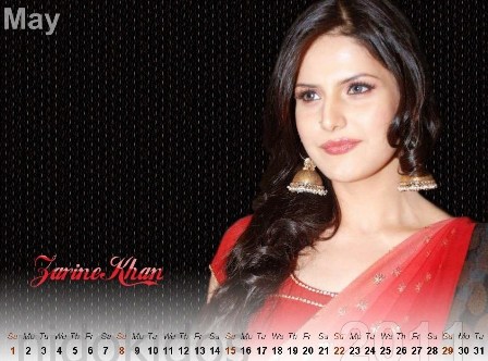 zarine khan pics 2011. Zarine Khan Calendar 2011: New Year Calendar 2011, Bollywood Actress Desktop