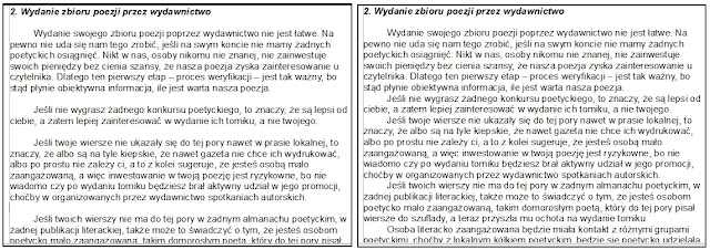 formatowanie treści książki