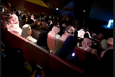 Separate arrangements for prayers at the movie in Saudi