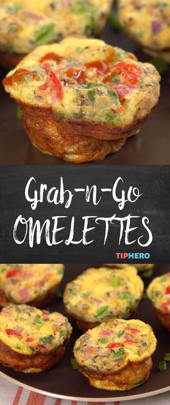Looking for an easy breakfast you can make quickly and eat while you're on-the-go? Of course you are. So look here at these Grab-N-Go Omelettes!