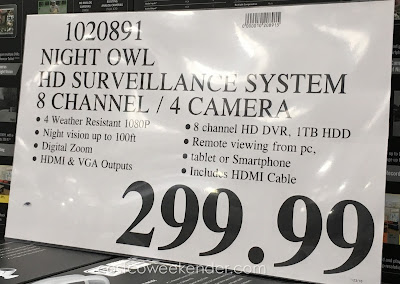 Deal for the Night Owl C-841-A10 Surveillance System at Costco