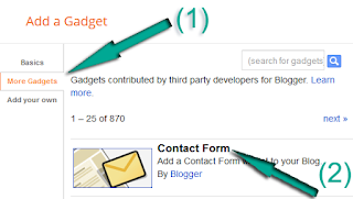 add contact forum in blogger