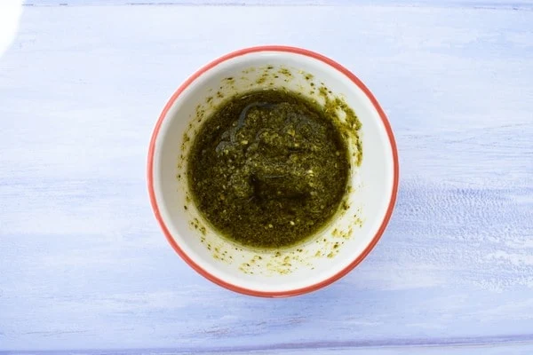 pesto in a small bowl