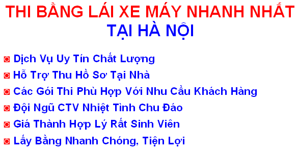 thi lam bang lai xe may a1 tai ha noi