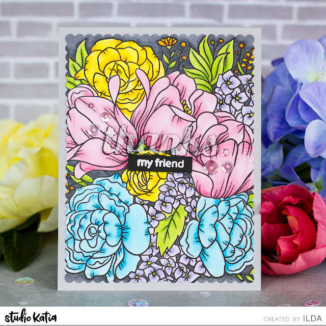 Floral Garden Thank You Friendship Card for Studio Katia by ilovedoingallthingscrafty.com