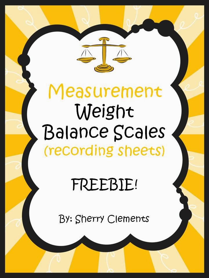 http://www.teacherspayteachers.com/Product/Measurement-Weight-Balance-Scales-recording-sheets-FREEBIE-1055294