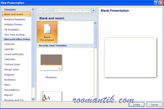 Membuat presentasi PowerPoint sanggup mulai presentasi gres yang kosong dari slide Cara Membuat Presentasi  dengan PowerPoint 2007