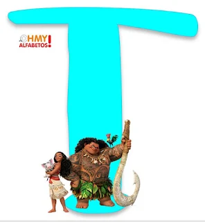 Alfabeto de Moana con Maui, Heihei y Pua.  Moana's Alphabet with Maui, Heihei and Pua. 