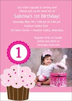 Cupcake 1st Birthday Invitations