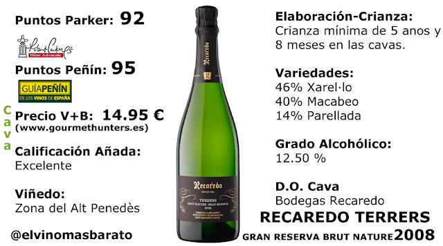 Cava recaredo terrers gran reserva brut nature 2008