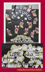 photo of: Preschool Bulletin Board: Movie/Popcorn theme