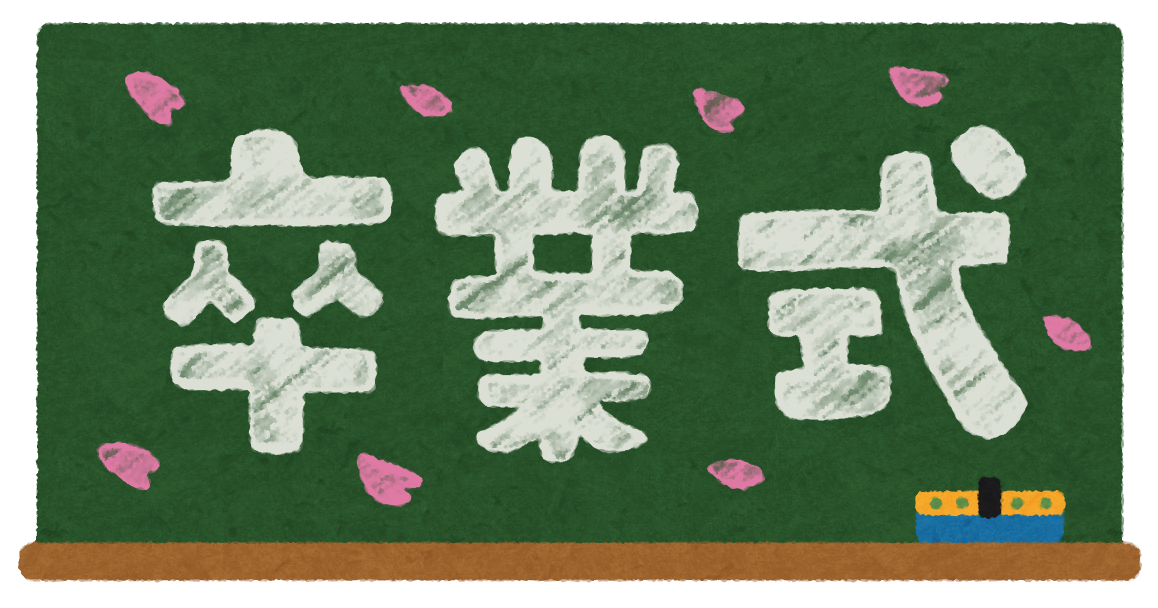 黒板に書かれた 卒業式 のイラスト文字 かわいいフリー素材集 いらすとや