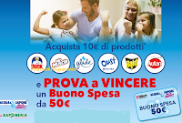 Logo Vinci buoni spesa Acqua&Sapone da 50€ con Duck, Mr.Muscle, Glade, Oust,Raid e Autan