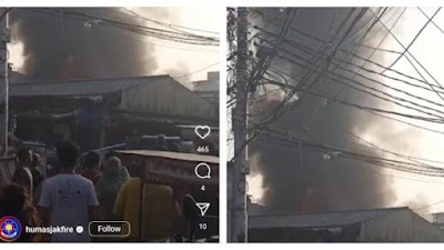 Insiden Kebakaran Hari Ini Terjadi di Pasar Kambing Tanah Abang, Jakarta Pusat 