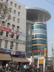 Modern glass buildings in Kanpur