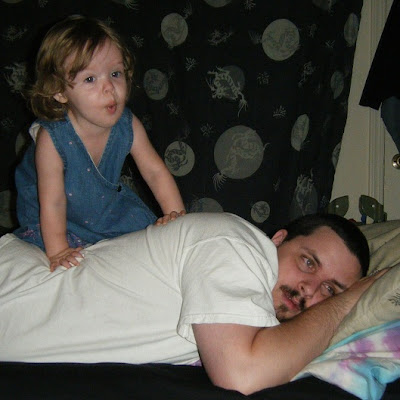 Sasha and Daddy ~ playing in bed