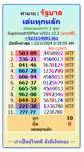 :Thai Lottery VIP Set  || 1-12-2024