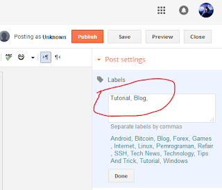 Label On Post Blogger