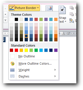 Merubah warna garis border di ms word