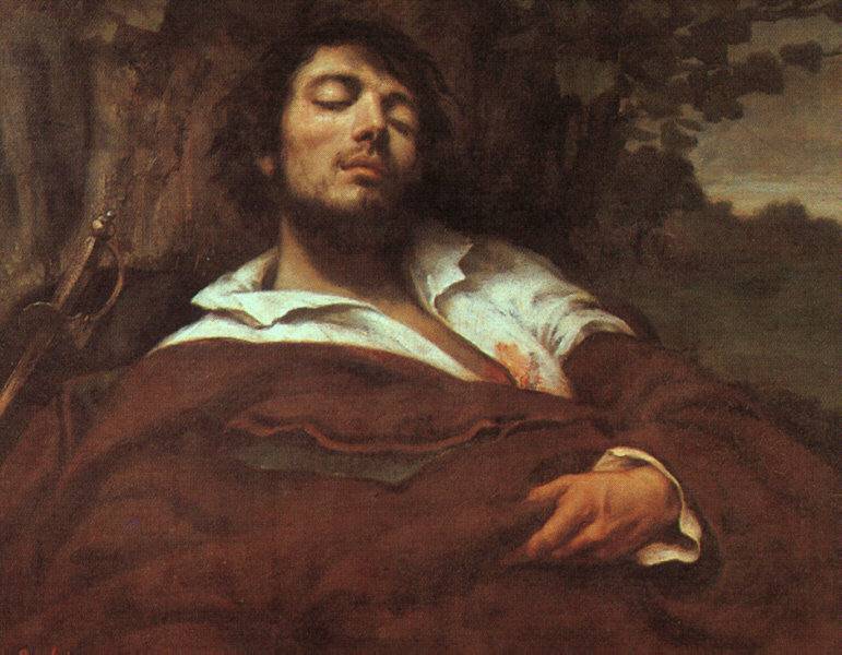Imagen de la pintura El hombre herido de Courbet