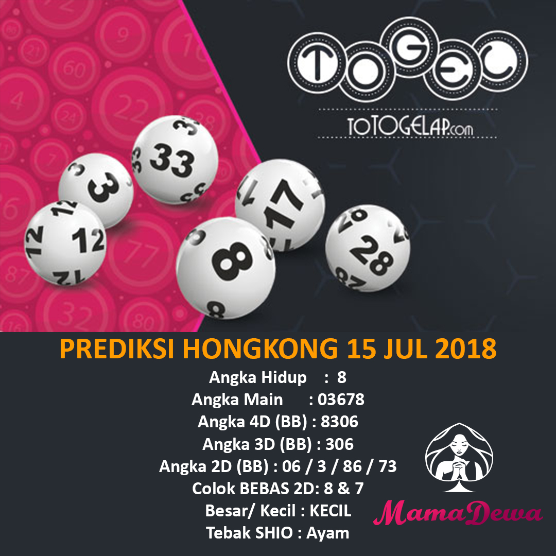 Mamadewa Prediksi Togel Angka Jitu Hongkong 15 Jul 2018 Prediksi707