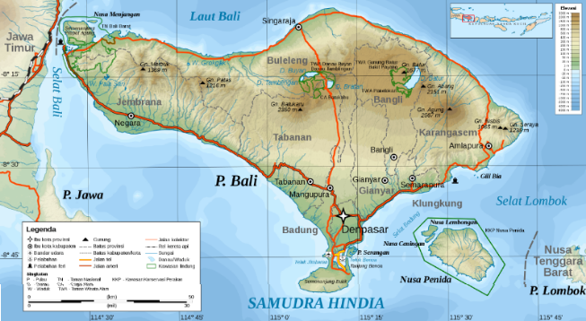 Letak Geografis Kabupaten dan Kota di Provinsi Bali