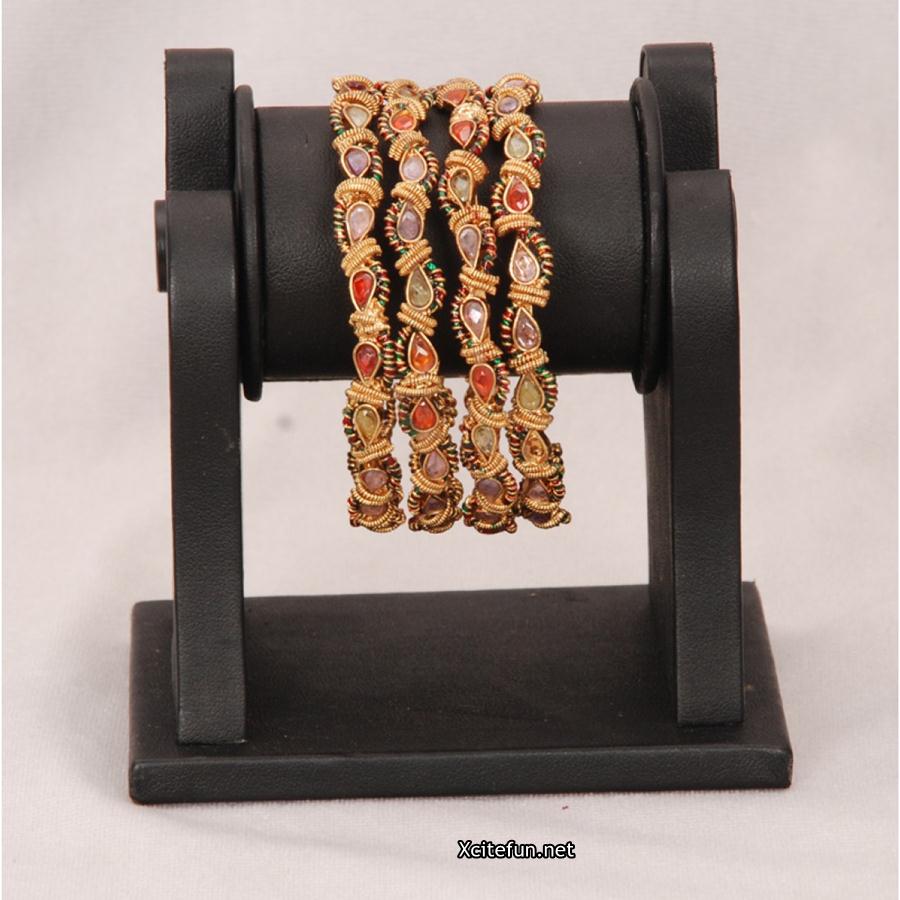 Gold Multi Shade Bangles Collection For Wedding !