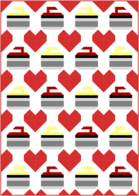 I Heart Curling lap quilt image