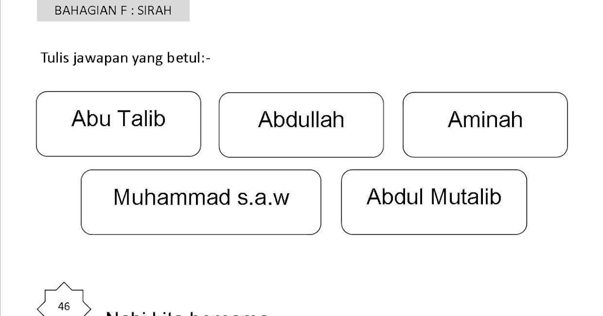 Soalan Sirah Darjah 4 - Persoalan n