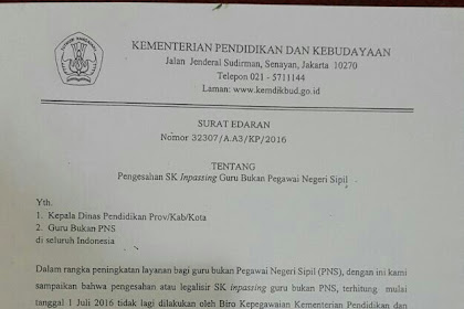 PERUBAHAN MEKANISME PENGESAHAN SK INPASSING GURU BUKAN PNS