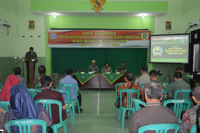 Kodim Klaten gelar Rapat Koordinasi pelaksanaan Karya Bakti Mandiri Klaten Bersinar