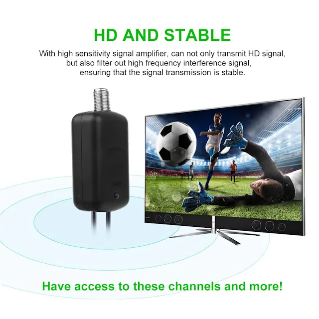 TV Signal Amplifier Booster Convenience And Easy Installtion Digital HD For Cable TV For Fox Antenna HD Channel 25DB