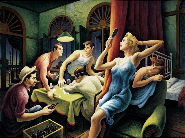 Thomas Hart Benton Poker NIght from a streetcar named desire