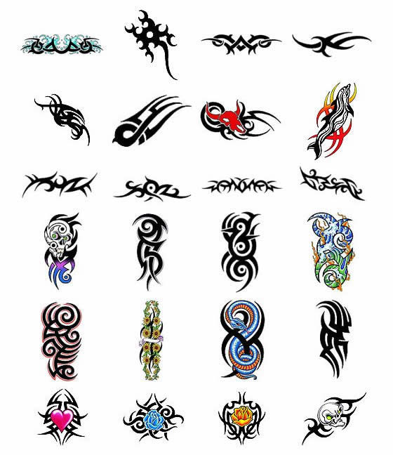 tatuajes tribales estrellas. Diferentes tipos de tribales a color