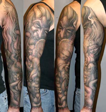 demon tattoos sleeves