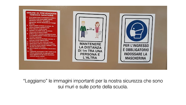 “Leggiamo” le immagini importanti per la nostra sicurezza che sono  sui muri e sulle porte della scuola.