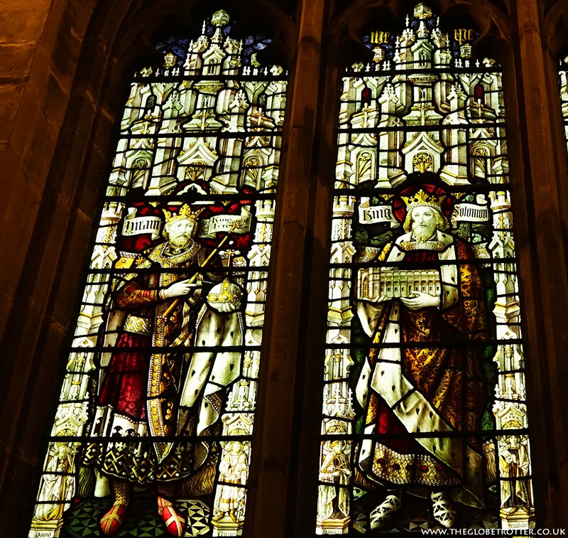 Stained glass windows at Great Malvern Priory
