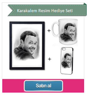 karakalem resim hediye seti