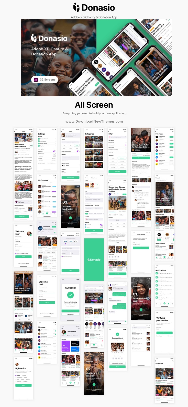 Donasio - Adobe XD Charity & Donation App Template Review