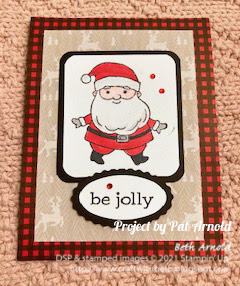 Craft with Beth Second Sunday Sketches 29 Card Entry card sketch with measurements Santa Holly Jolly Christmas card