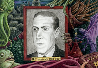 Ilustração de H.P. Lovecraft e os mitos de Cthulhu